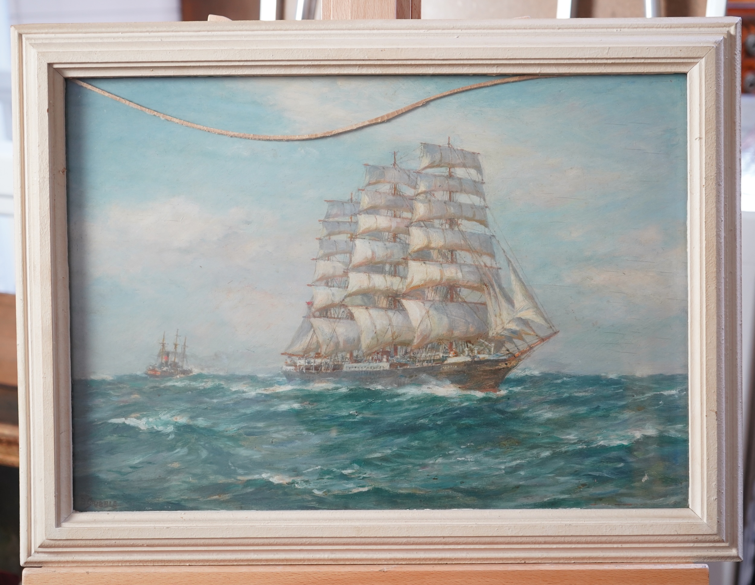 Bernard Finegan Gribble, 1872-1962, Three masted ship in full sail